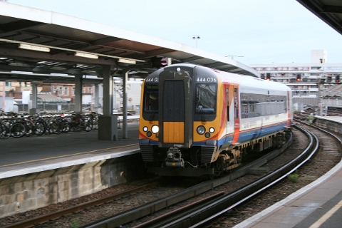 South West Trains class 444 no. 444026 while arriving into London Waterloo on 25th August 2011