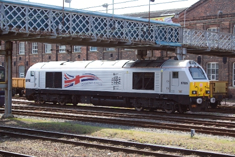 DB Schenker class 67 no. 67026 at Doncaster West Yard.