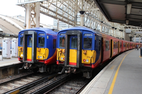 Southwest 455914 and 455735 at London Waterloo