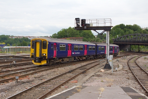 First Great Western class 150 no. 150219 arriving Bristol Temple Meads on 24th June 2015.