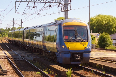 Abellio Greater Anglia class 170/2 no. 170208 arriving Ely on July 3th, 2015.