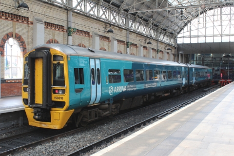 Arriva Trains Wales class 158/8 no. 158818 at Manchester Piccadilly on 12th July 2015.