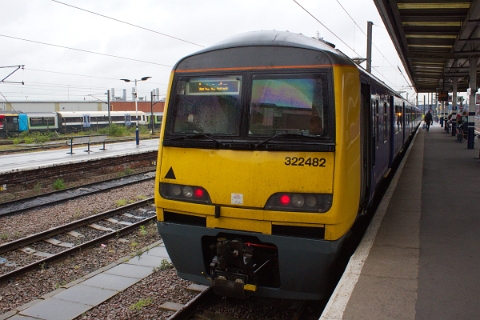 Northern Rail class 322 expecting the next departure to Leeds at Doncaster platform 6 on 18th May 2016.