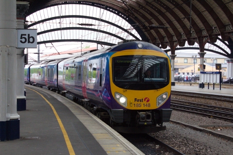 First Transpennine Express class 185 no. 185 146 approaching York with 1F72 Newcastle - Liverpool Lime Street on 18th May 2016.