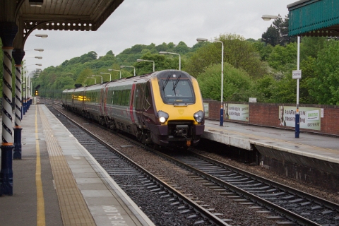 Unknown Cross Country "Voyager" approaching Chesterfield with a service for Reading on 19th May 2016.