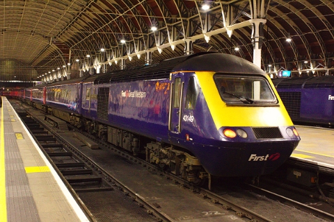 First Great Western HST powercar class 43 no. 43149 pictured at London Paddington station on the evening aof 7th February 2017.