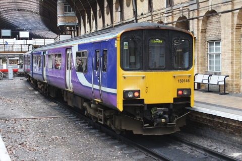 Northern class 150/1 no. 150145 awaiting departure to Leeds as 2C33 from York on 3rd March 2017.